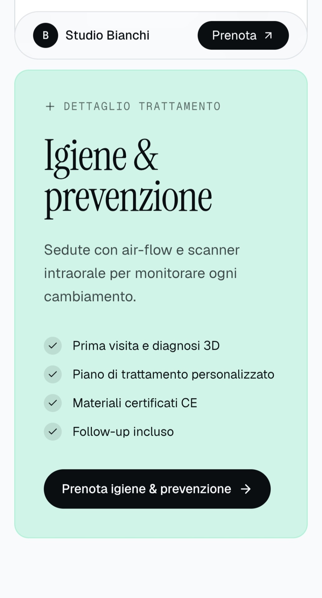 Studio Dentistico Bianchi — Dettaglio trattamento