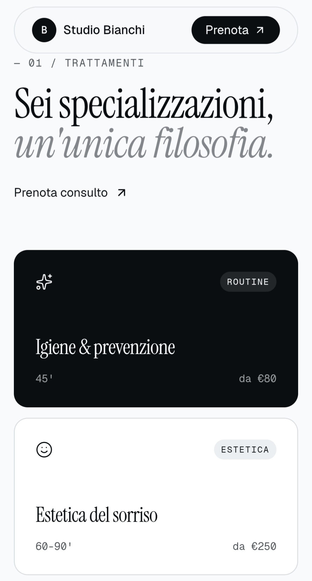 Studio Dentistico Bianchi — Trattamenti