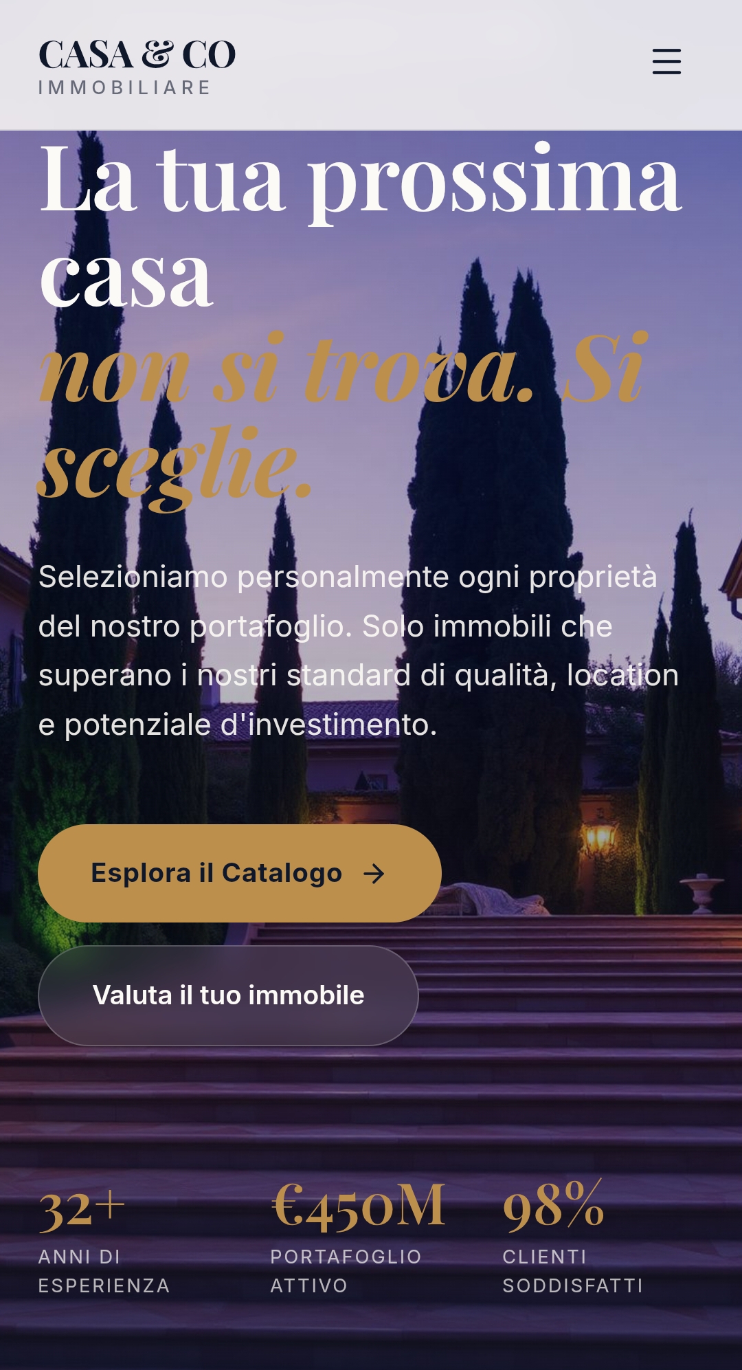 Casa & Co Immobiliare — Hero — La tua prossima casa non si trova. Si sceglie.