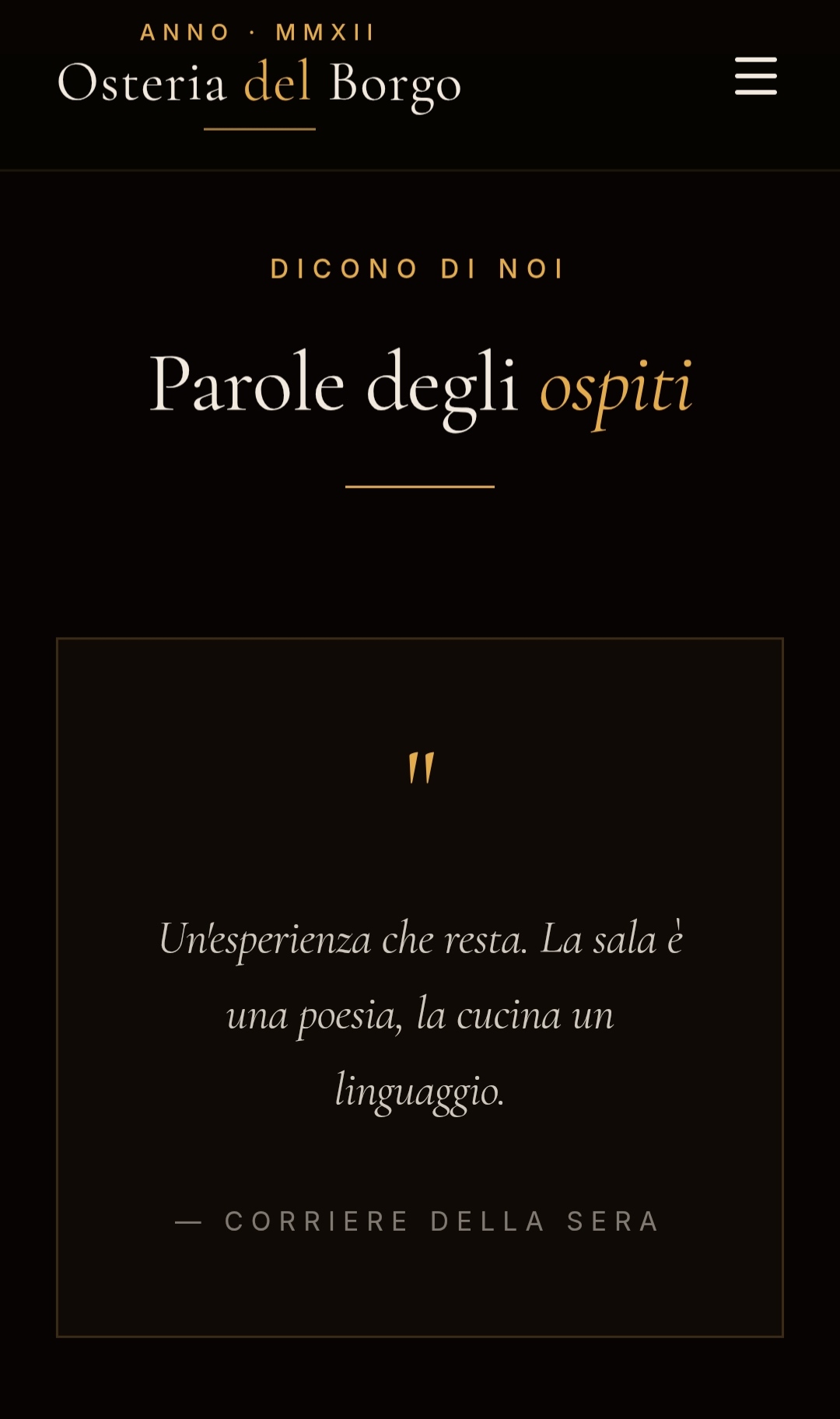 Osteria del Borgo — Dicono di noi — Stampa & ospiti
