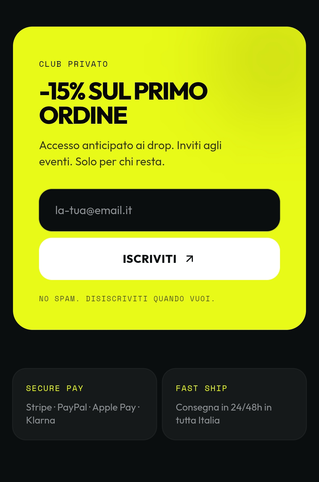 Stile Moda Shop — Club privato & trust block