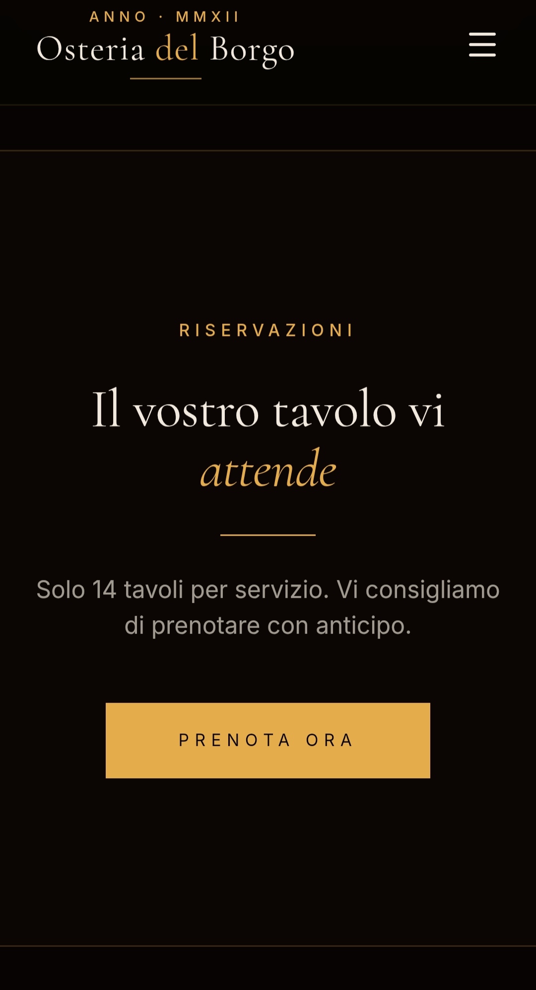 Osteria del Borgo — Riservazioni — Il vostro tavolo vi attende