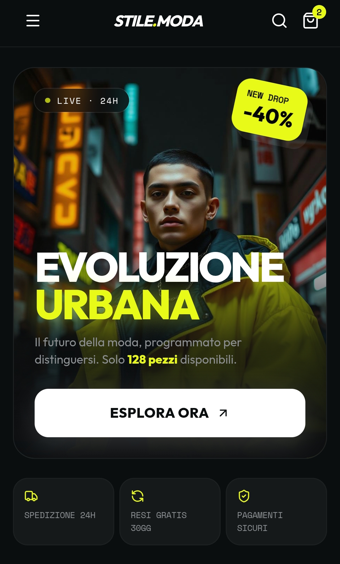 Stile Moda Shop — Hero — Evoluzione Urbana